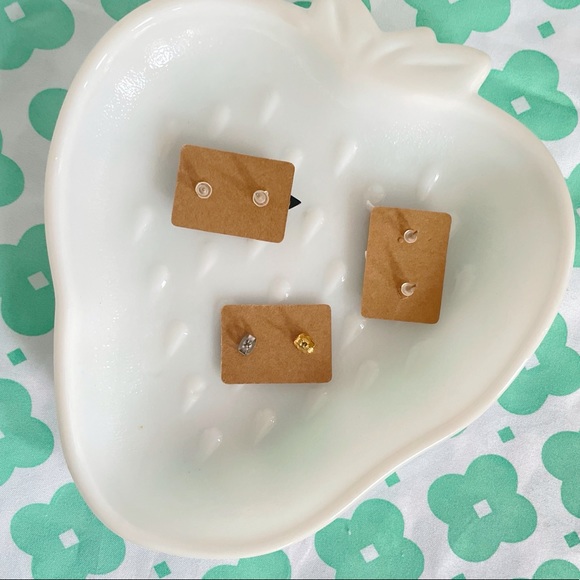 Purple post heart spiral triangle earring bundle - Picture 5 of 5